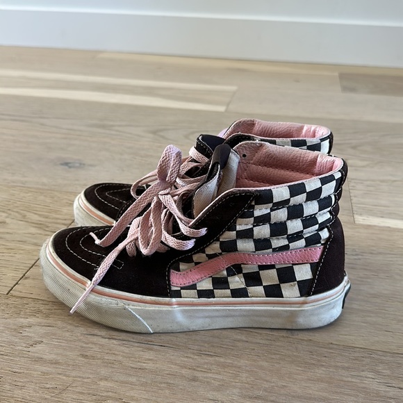 Women’s checkered high top vans size 6 pink and brown - Picture 5 of 5